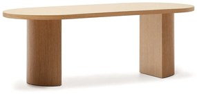 Étkezőasztal tölgyfa dekorral 100x200 cm Nealy – Kave Home