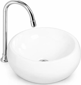 BARI || Pultra helyezhető mosdókagyló, kerámia, fehér, kerek