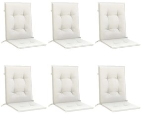 6 db melange krémszínű szövet háttámlás székpárna 100x50x4 cm