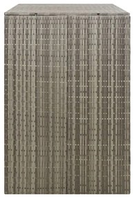 szürke polyrattan dupla kerekeskuka tárolófészer 140x80x117 cm