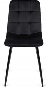 Krzesło PERU Czarne Welurowe