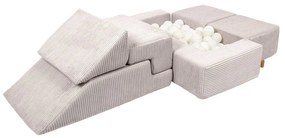 Krémszínű kordbársony habszivacs játszótér 6 db-os magasság 40 cm 100x35 cm Montessori – Meowbaby