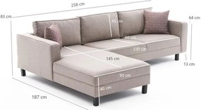 Sarokkanapé Kale Linen Balos - Krém
