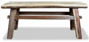 vegyes újrahasznosított fa és tömör tíkfa pad 100 x 28 x 43 cm