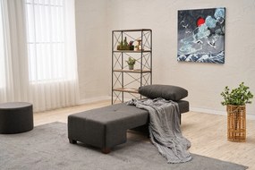 Egyzemélyes kanapéágy- Perenna Linen Jobbos - Antracit