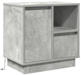 LED világítással ellátott éjjeli szekrények 2 db Beton Szürke 50x34,5x50 cm