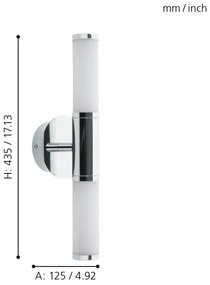 Eglo 95142 - LED Fürdőszobai lámpa PALMERA 1 2xLED/4,5W/230V