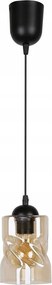 Felis Függőlámpa Fekete 1X60W E27 Lámpabúra Borostyán