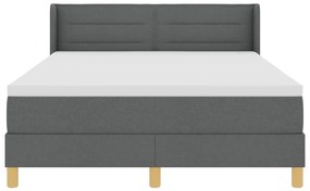 Boxspring ágy matraccal sötétszürkében, 160 x 200 cm szövet