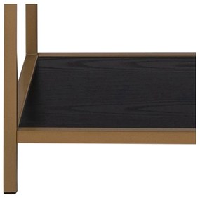 Fekete-aranyszínű könyvespolc 77x185 cm Seaford – Actona