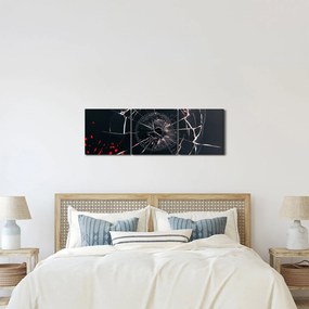 Absztrakt kép - törött üveg (órával) (90x30 cm)