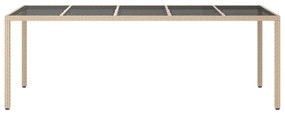 Kerti Étkezőasztal Bézs 250x100x75 cm Polirattan