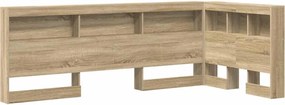 vidaXL Tároló fejtámla polcokkal tárolóval Sonoma tölgy 90 cm Faanyag