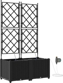 vidaXL Kerti cserép 2 pcs Fekete Acél