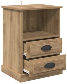 Éjjeliszekrény 2 pcs kézműves tölgy 43 x 36 x 60 cm Faanyag