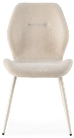 Krémszínű kárpitozott étkezőszék szett 4 db-os Ansu – Marckeric