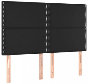 fekete műbőr LED-es fejtámla 144x5x118/128 cm