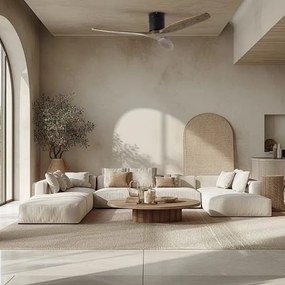 ZEVENTI - Mennyezeti ventilátor SPELLO Wi-Fi Tuya fekete/tölgy + távirányító