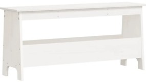 fehér tömör fenyőfa előszoba pad 100x28x45 cm