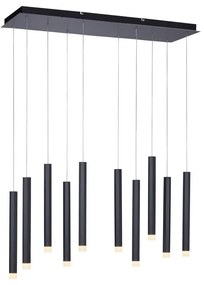 Leuchten Direkt 15206-18 - LED Csillár zsinóron 10xLED/4,8W/230V fekete