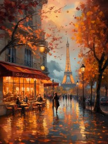 Canvas Vászonkép Párizs Eiffel-torony Ősz Naplemente 60x80