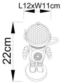 Globo 28084 - COSMO LED RGB asztali lámpa LED/6W/5V űrhajós fehér