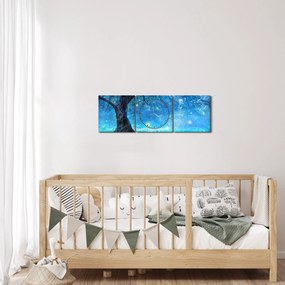 Kép - Misztikus erdő (órával) (90x30 cm)