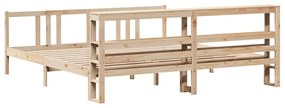 tömör fenyőfa ágykeret fejtámlával 180 x 200 cm