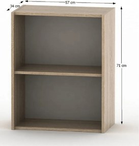 Alacsony polcosszekrény, tölgy sonoma, TEMPO ASISTENT NEW 010