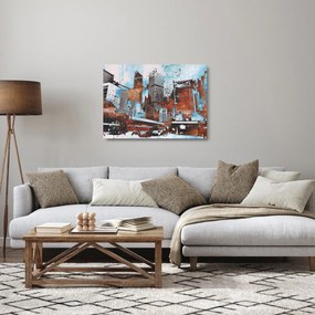Kép - felhőkarcolók (üvegen) (70x50 cm)