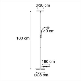 Modern állólámpa fekete, LED-del és olvasólámpával - Chala