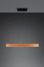 Natúr színű LED függőlámpa fa búrával Edgewood – Trio