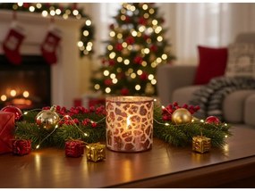 DESIREE GIRAFFE rózsaszín üveg gyertyatartó