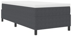 Box Spring Ágy Memóriáhab Matrac Sötétszürke Egyszemélyes Kordbársony Szövet