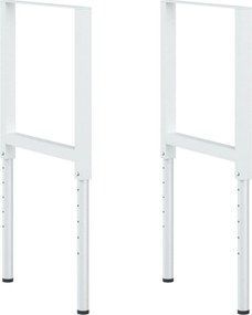 vidaXL 2 db szürke állítható fém munkapadváz 55 x (69-95,5) cm