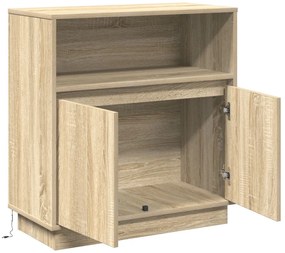 LED-es oldalbordás szekrény Sonoma tölgy 71x34,5x75 cm Műanyag