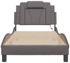 szürke ágykeret Viana LED-ekkel matrac nélkül 90x190 cm