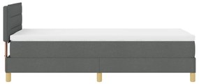 Box Spring Ágy Matraccal és LED-del Sötét Szürke 90x190 cm Szövet