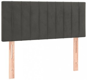 sötétszürke bársony LED-es fejtámla 100x5x78/88 cm