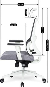 Forgószék ergonomikus kialakítással, szürke színben. NICKI