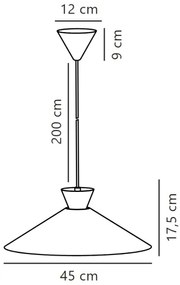 Nordlux - Csillár zsinóron DIAL 1xE27/40W/230V átm. 45 cm fekete