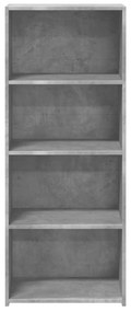 betonszürke szerelt fa magasszekrény 50 x 41 x 124 cm