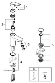 GROHE 24326001 - SWIFT mosdócsaptelep DN 15, M méret, fényes króm