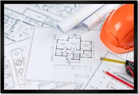 Bekeretezett poszterek 60x40 Építészeti rajz