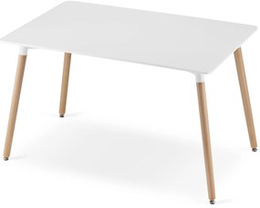 Étkező garnitúra 1 + 4, ADRIA 120x80cm fehér asztal + BALI MARK szék szürke