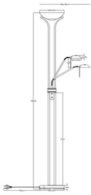 Globo 59020B - Leonas állítható LED állólámpa 20W + 5,5W 3000K