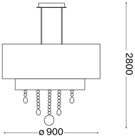 Ideal Lux - Kristály csillár zsinóron OPERA 10xE27/60W/230V átm. 90 cm fehér