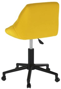 vidaXL mustársárga bársony forgó irodaszék