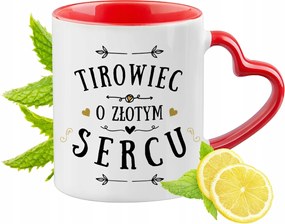 Piros bögre szív alakú füllel kamionosoknak Ajándék