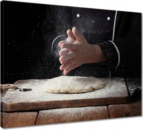 Vászonkép 50x40 Szakács kéz fehér liszt